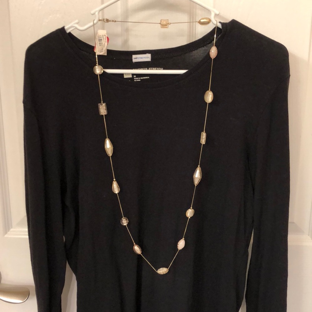 NWT blush glass long necklace